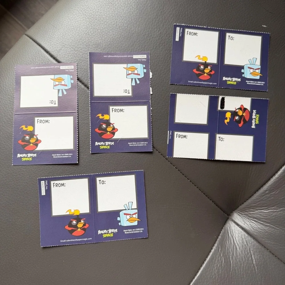 Angry Birds SET Pencils Valentine Cards Temporary Tattoos Video Game Merchandise